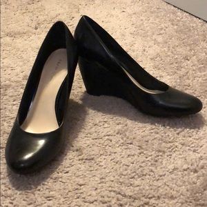 Franco Sarto Black Wedge Heels (size 9)